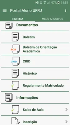 Portal Aluno UFRJ android App screenshot 4